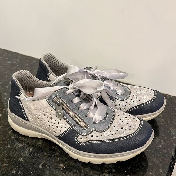 Rieker Women's L3235-16 Derbys. Size 37./ US 6. Blue/Grey/White - Picture 2 of 8
